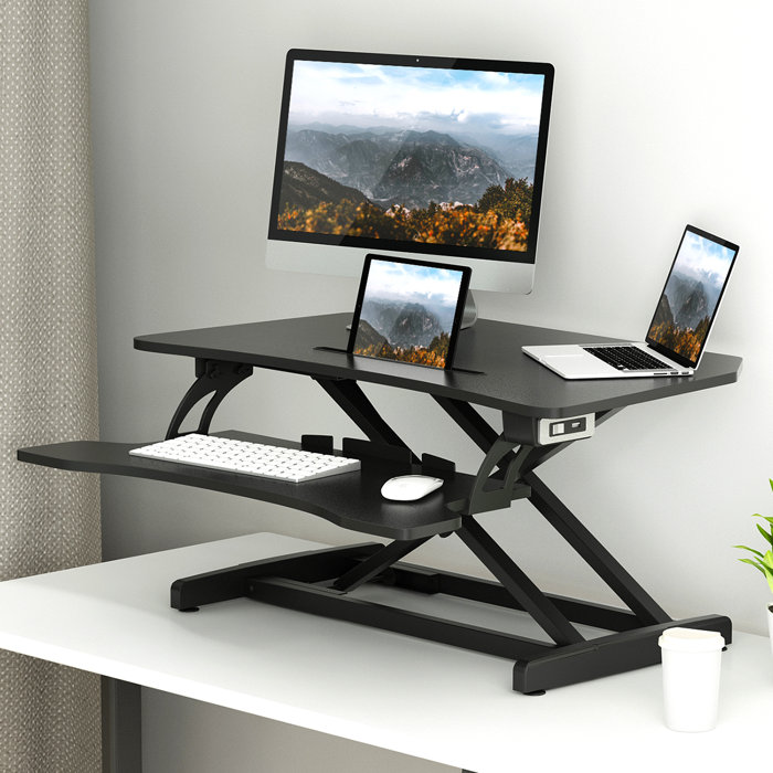 Inbox Zero Height Adjustable Electric Powered Lifting Computer Desk